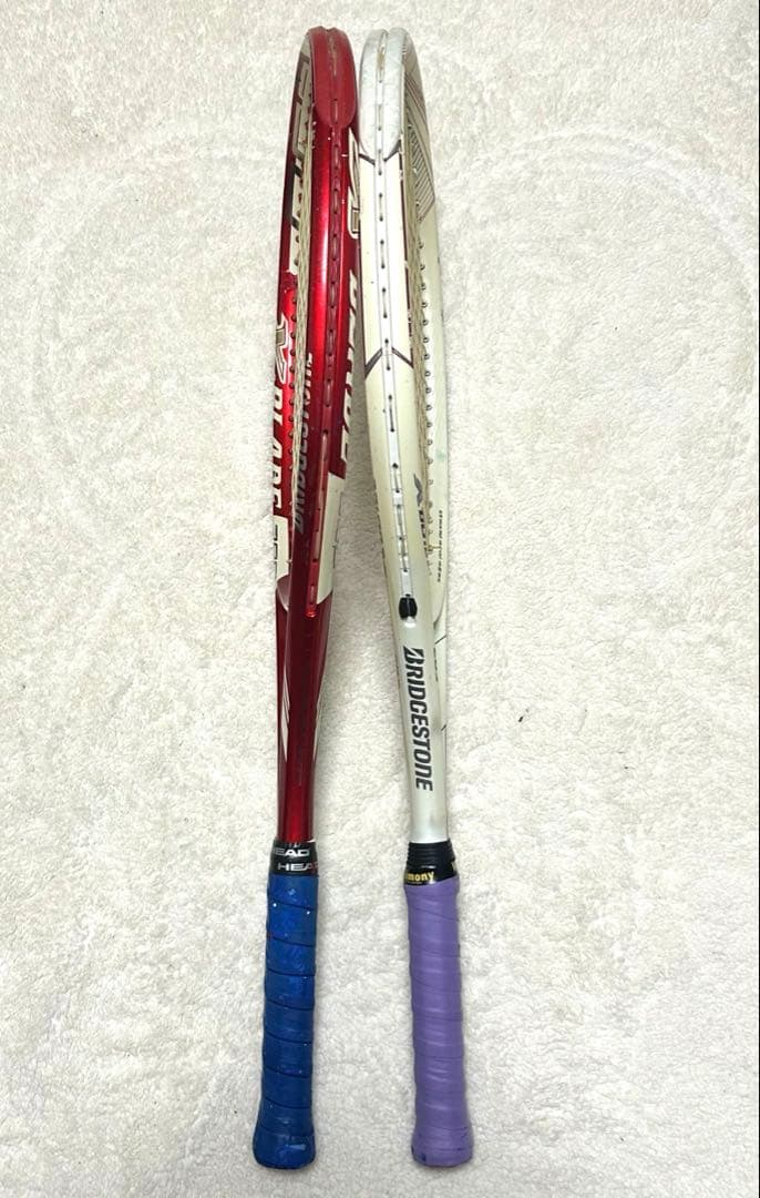 ブリヂストン　テニスラケット　X-BLADE 290、285 セット　赤　白