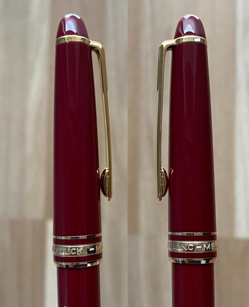 未使用に近い モンブラン 144 万年筆 14K(F)ボルドー 新品コンバーター