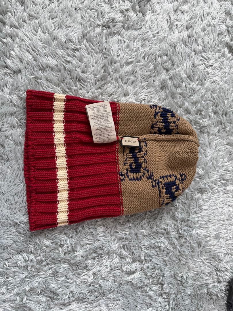 大特価‼️GUCCI グッチ 帽子 ニット帽 597636 GGコットン　キャップ