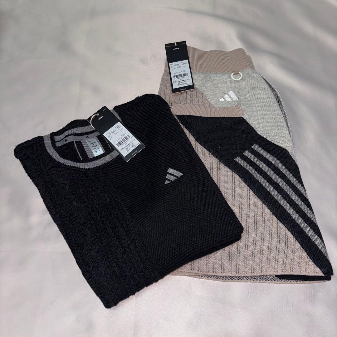 新品adidasゴルフ　アシンメトリークルーネックセーター　ニットスカート