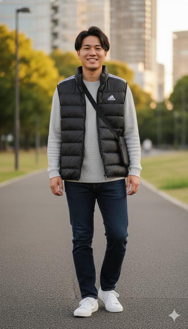 adidas（アディダス）ダウンベスト ブラック Lサイズ 新品未使用