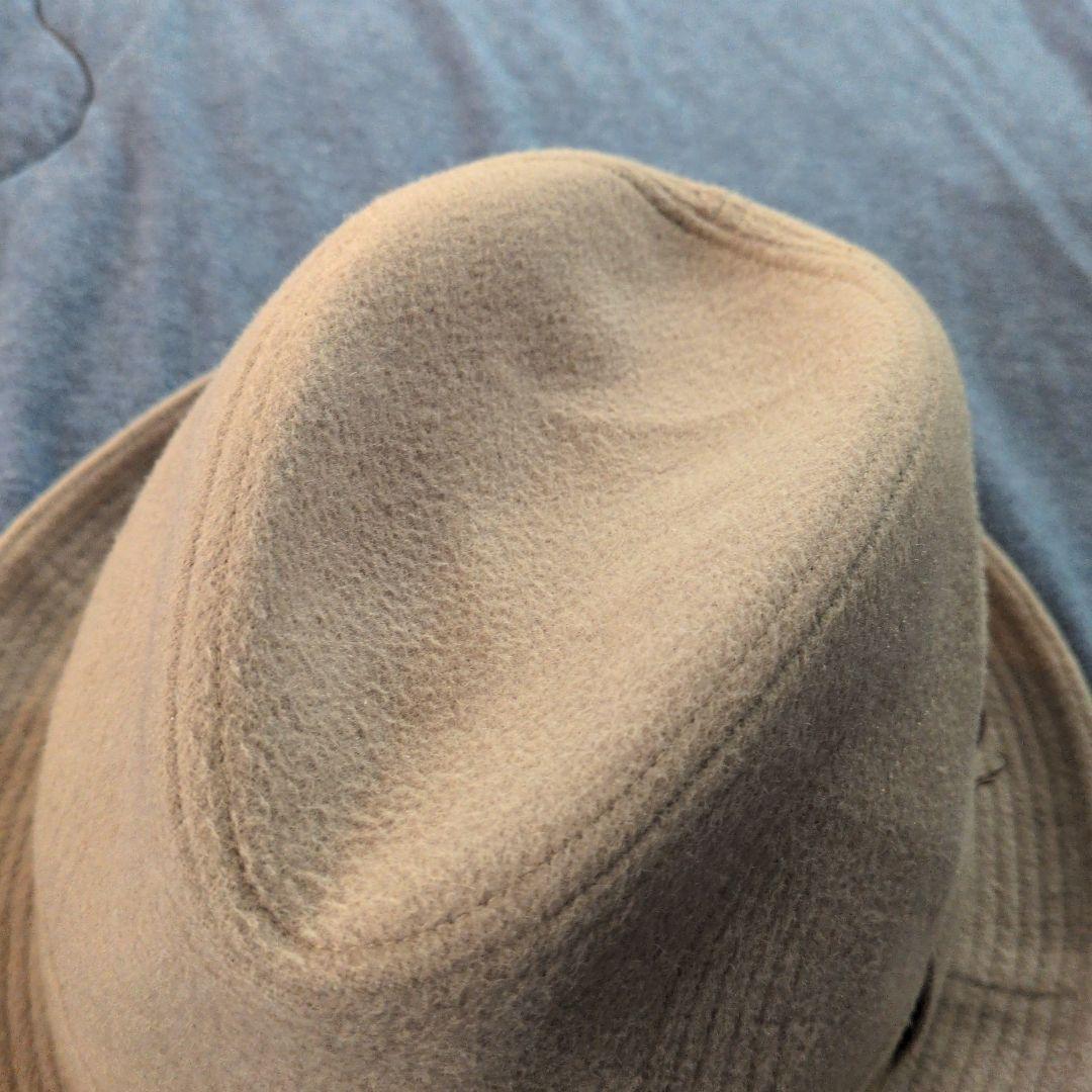 Borsalino ボルサリーノ　高級中折れ帽子 　刺繍　ベージュ 59cm