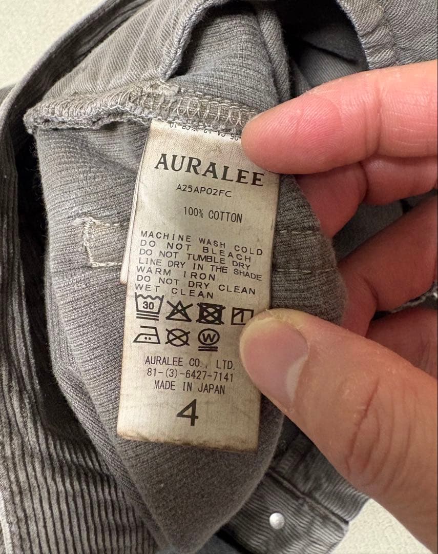 AURALEE コーデュロイWIDE 5P PANTS サイズ4 オーラリー