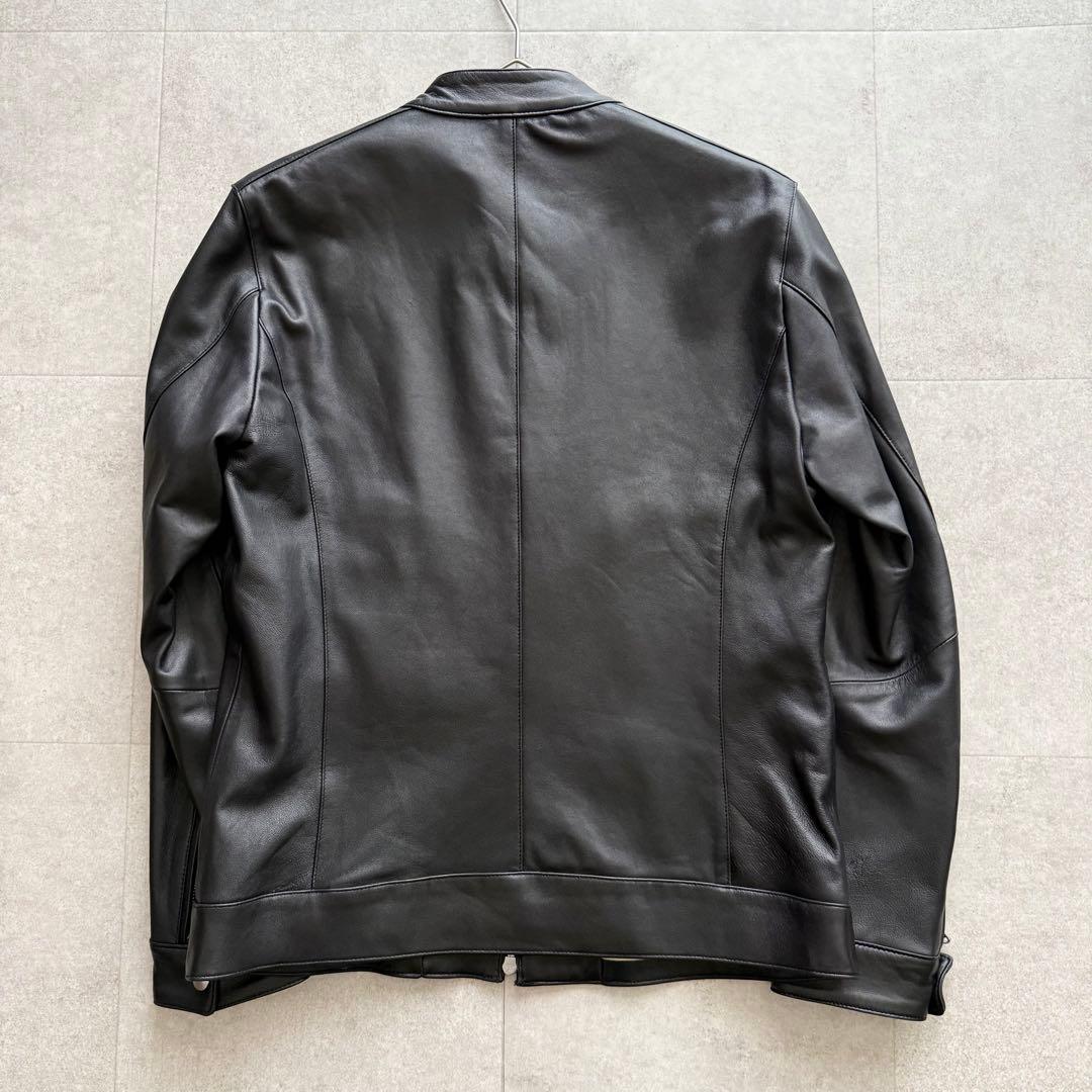 美品　ナノユニバース　ラムレザー　シングルライダースジャケット　黒　XL