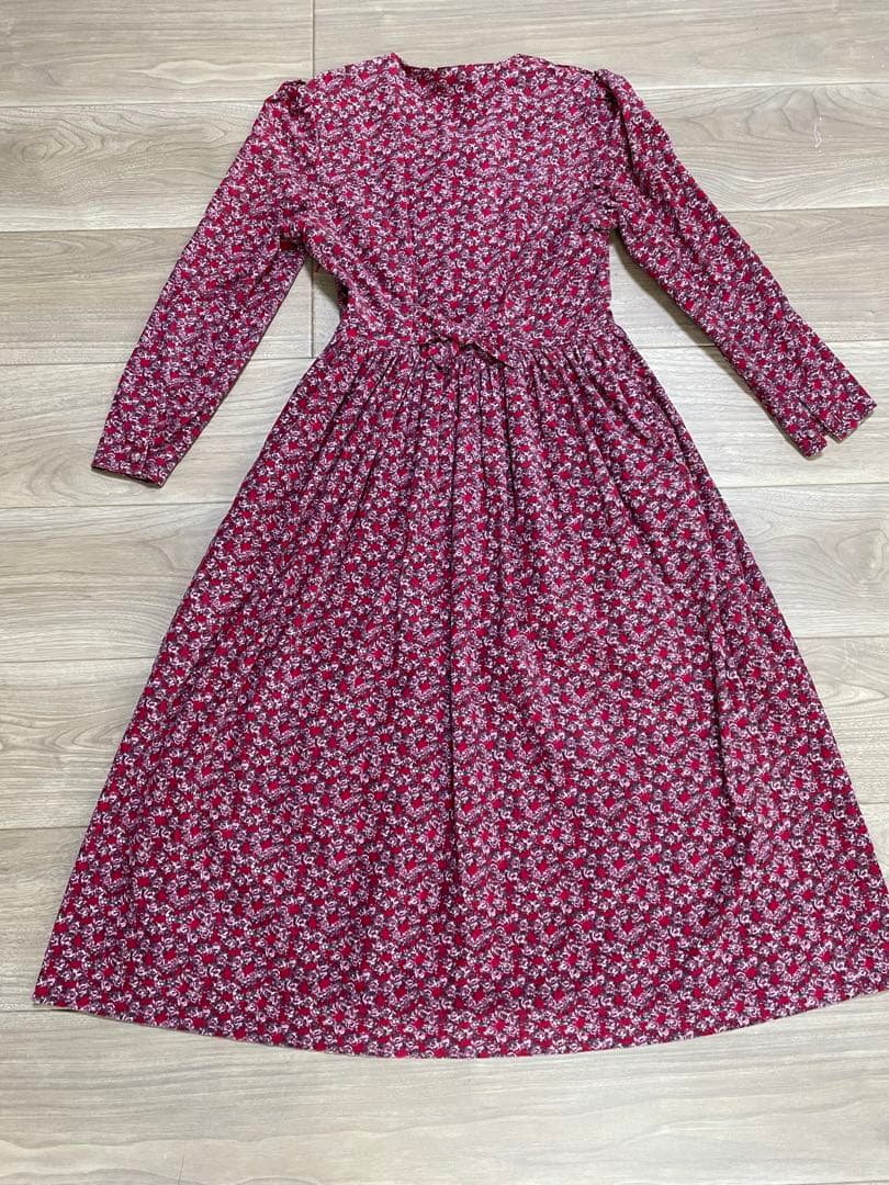 【希少】ローラアシュレイ 花柄フレアロングワンピース レトロ ヴィンテージ