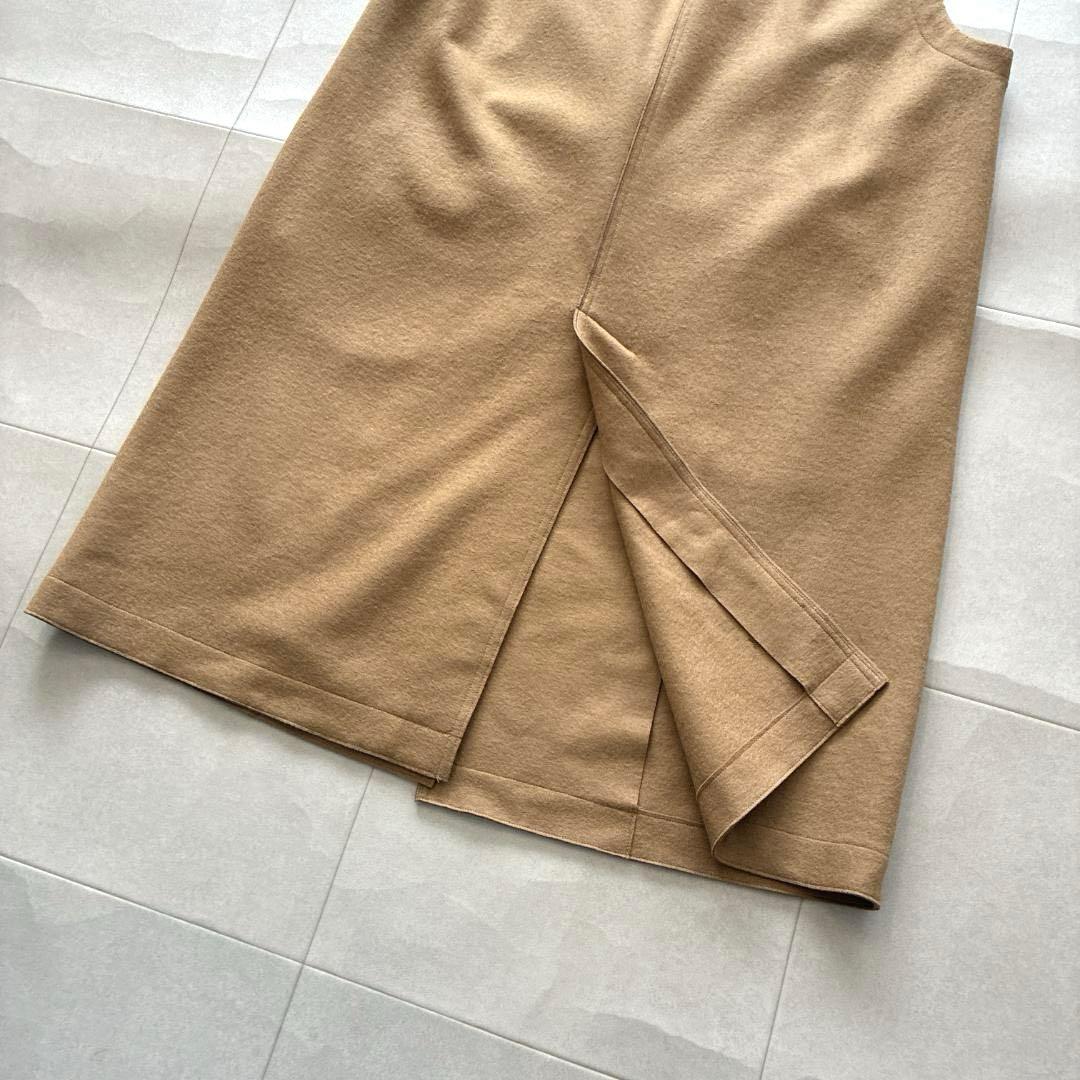 美品 23区♡ウール ロングジレ キャメル 大きいサイズ 44 ピークドラペル