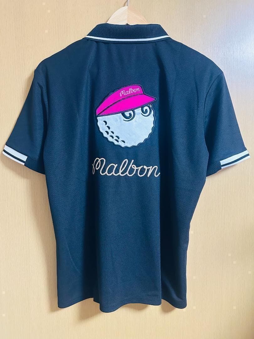 マルボンゴルフ ポロシャツ malbon golf メンズ 半袖 シャツ 黒色L