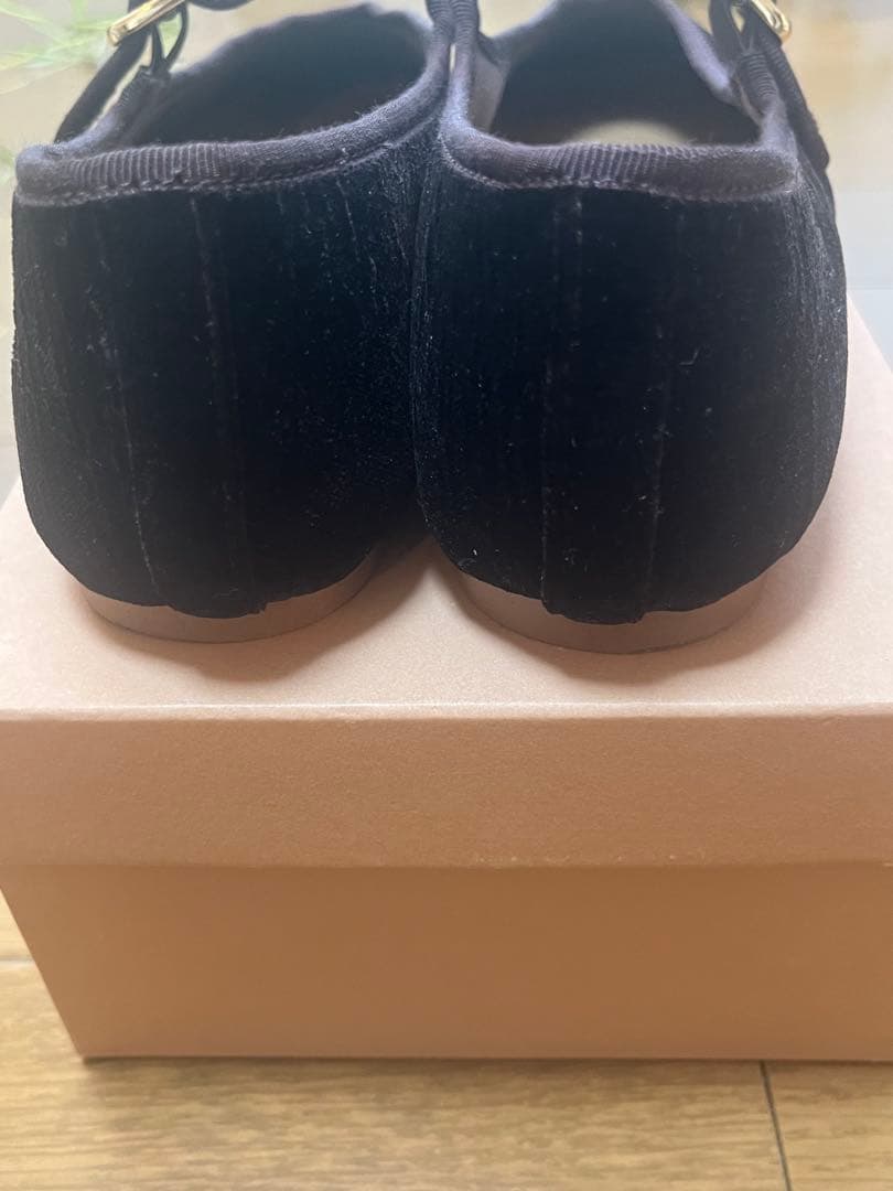 美品✨オディエットオール　ベロアメリージェーン　フラット　23.5