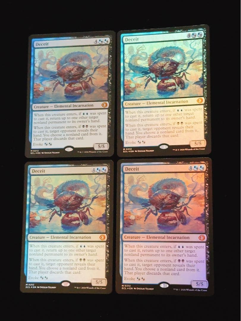 【foil】欺瞞　英語　4枚セット