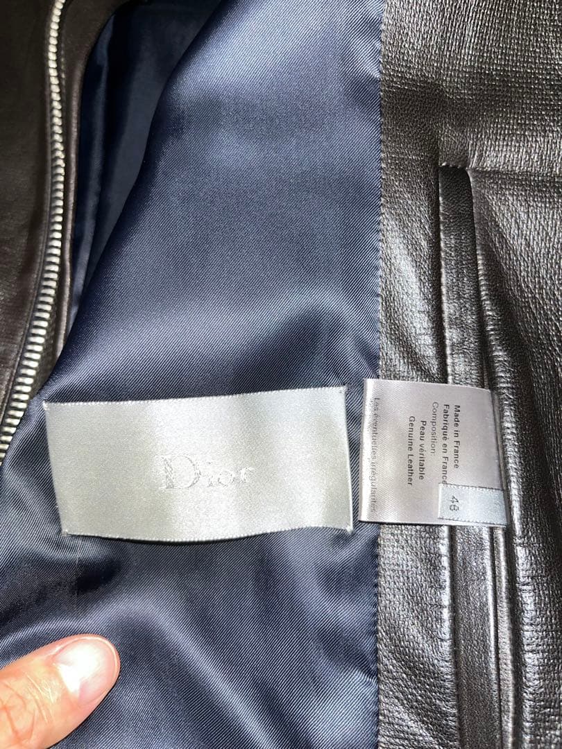 Dior homme エディ期レザーライダース黒 46 希少 ディオールオム