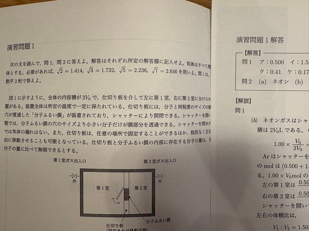 鉄緑会　化学　高3化学受験講座　予習例題フルセット