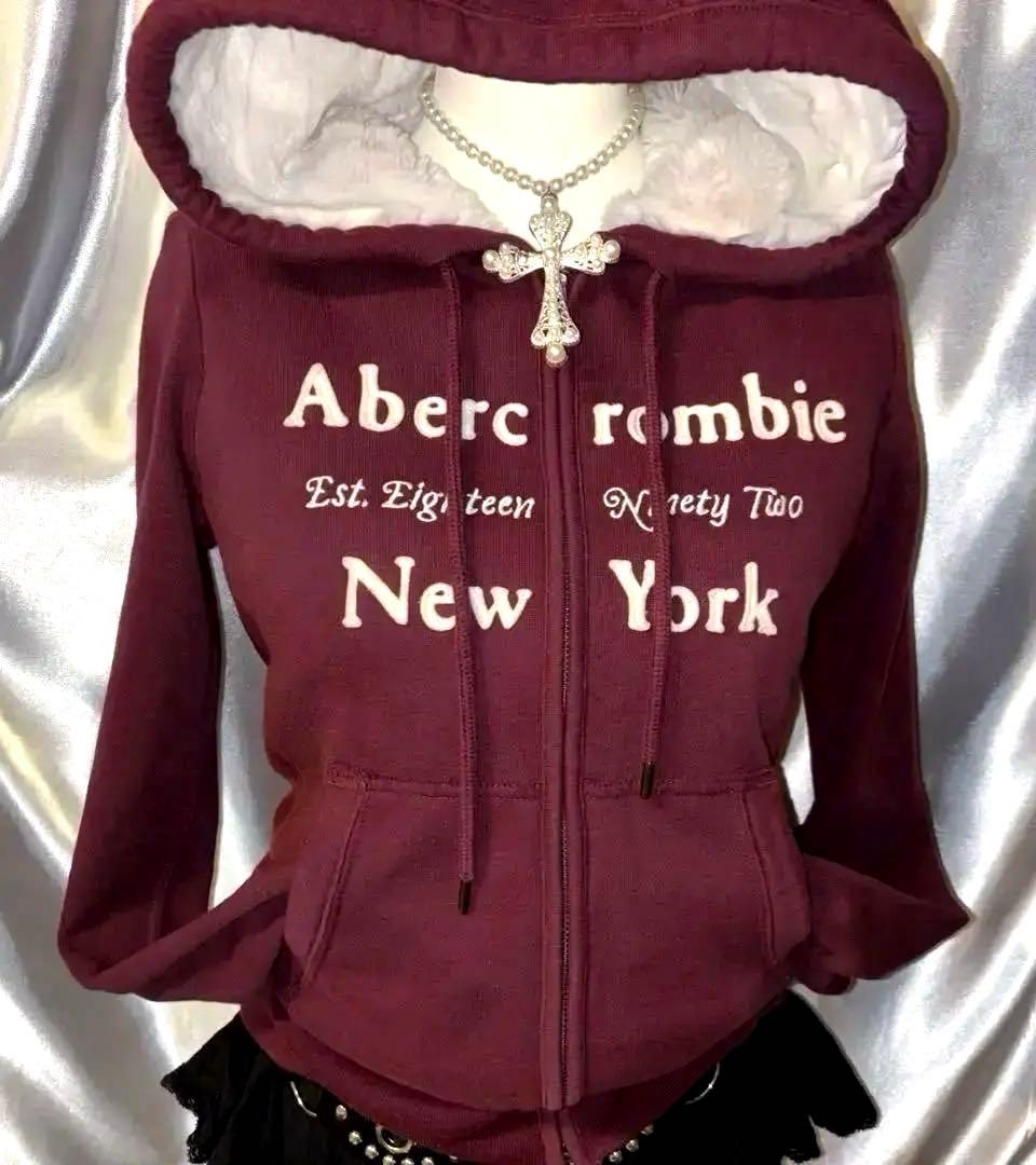 Abercrombie&Fitchレア ファーパーカーzip y2k グランジ