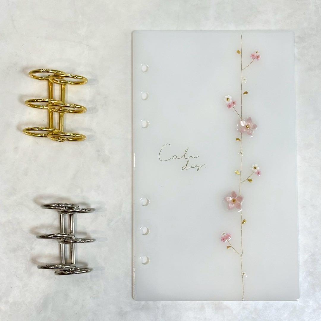 ✨yukiri---n✨A6 アクリルレジンバインダー　リング付き