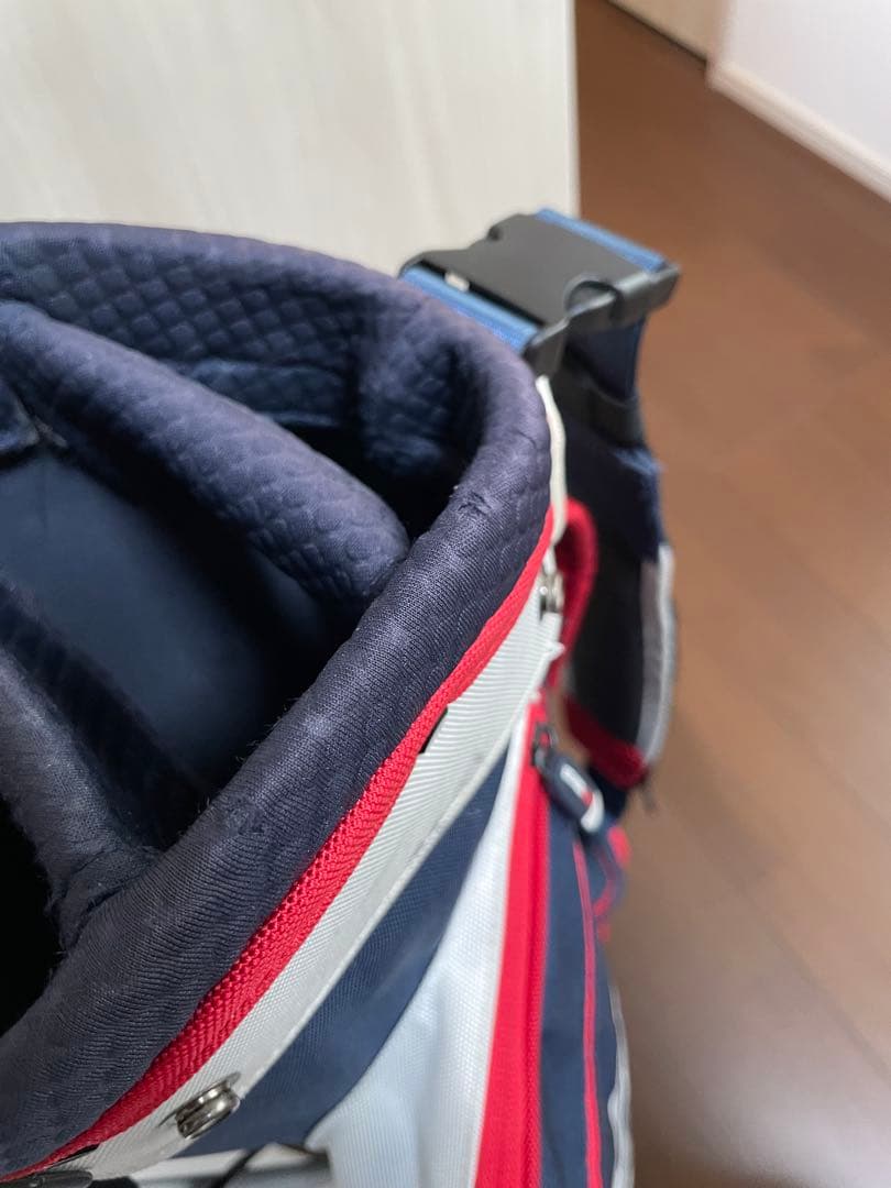 BEAMS GOLF スタンドバッグ ネイビー/ホワイト/レッド