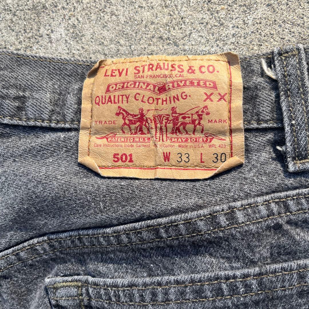 90s 美品毛羽立ち　Levi's 501 Black 米国製 先染33x30
