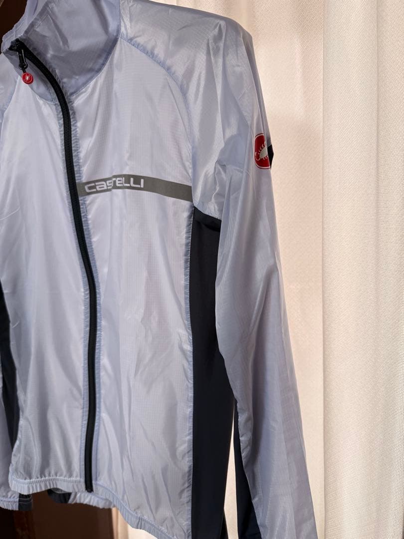 値下げ　Castelli ウィンドブレーカー S シルバー/ブラック　軽量