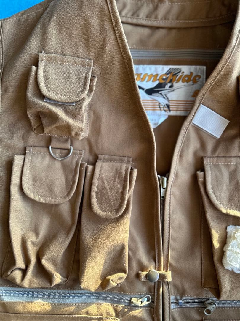 【デッドストック】【希少】70年代Gamehide フィッシングベスト ブラウン