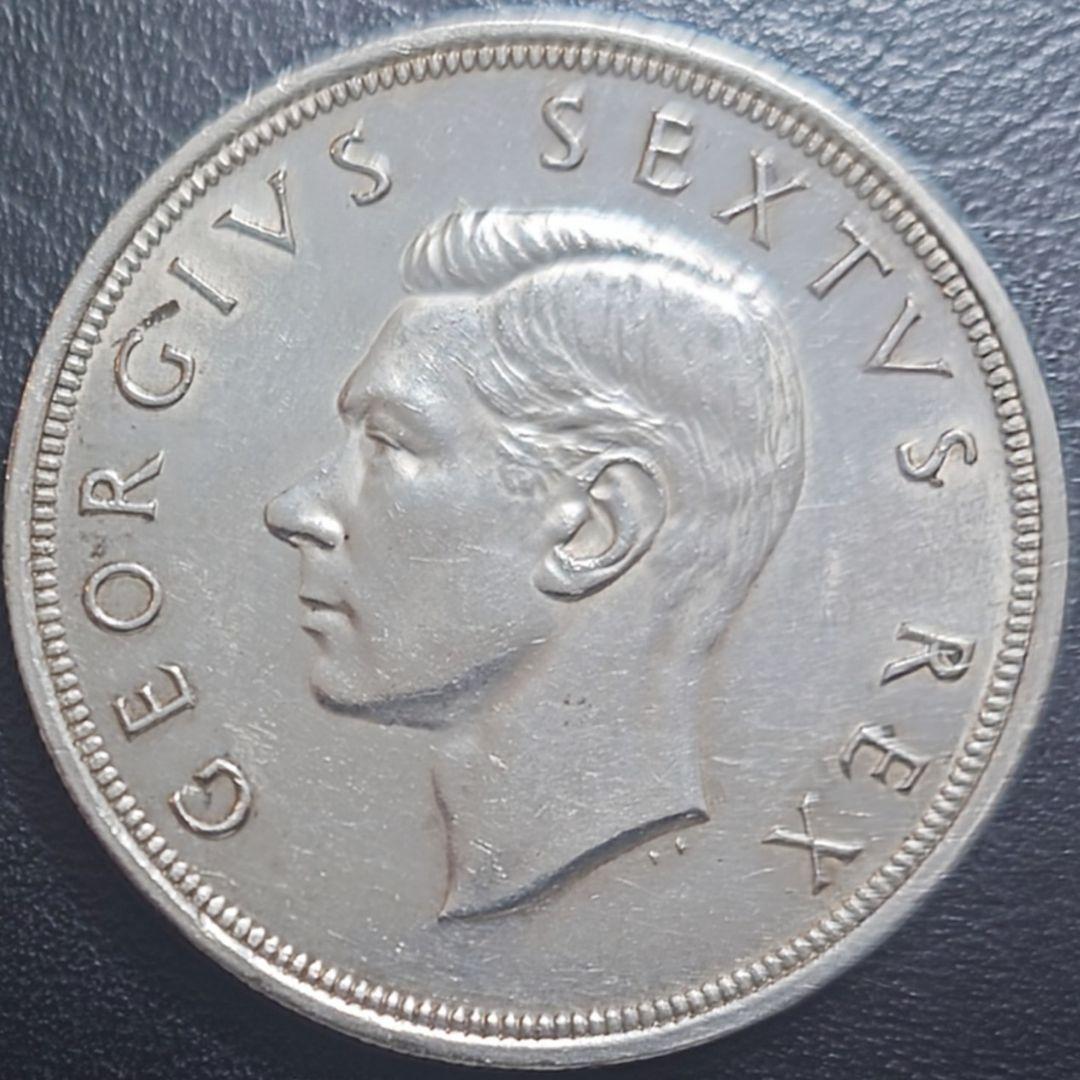 1952年 英領南アフリカ銀貨5シリング ケープタウン発見300周年記念銀貨