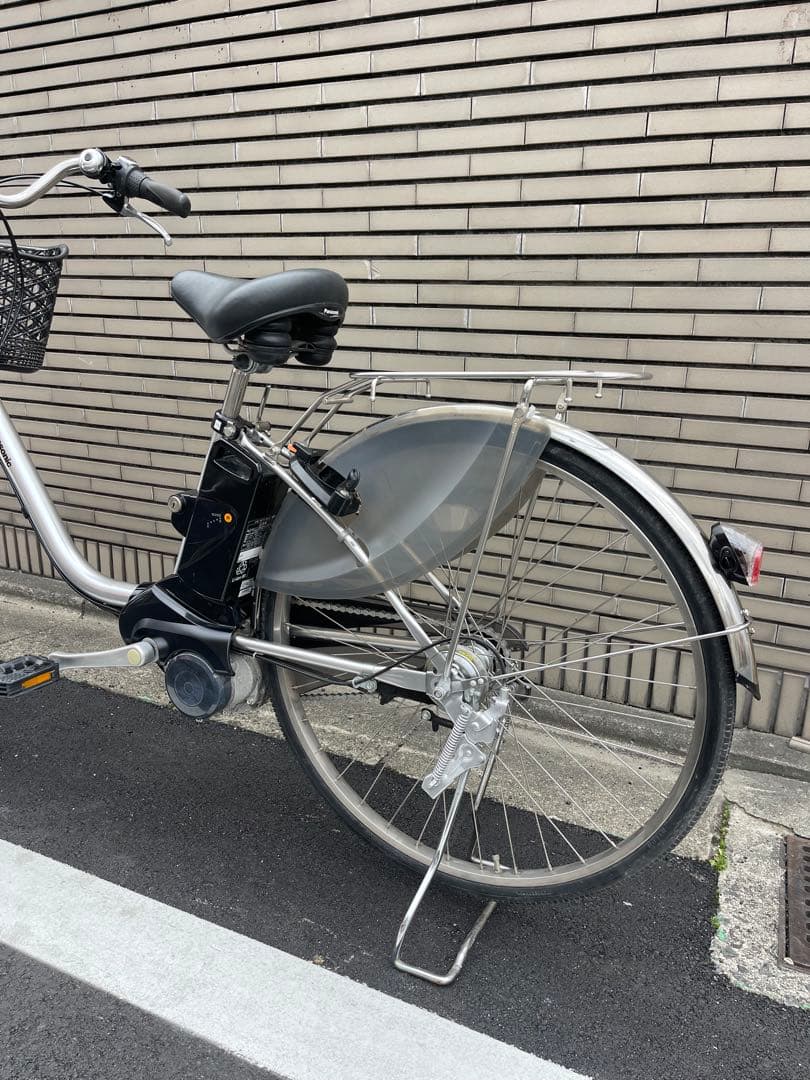 8.9ah Panasonic電動アシスト自転車 シルバー バスケット付き