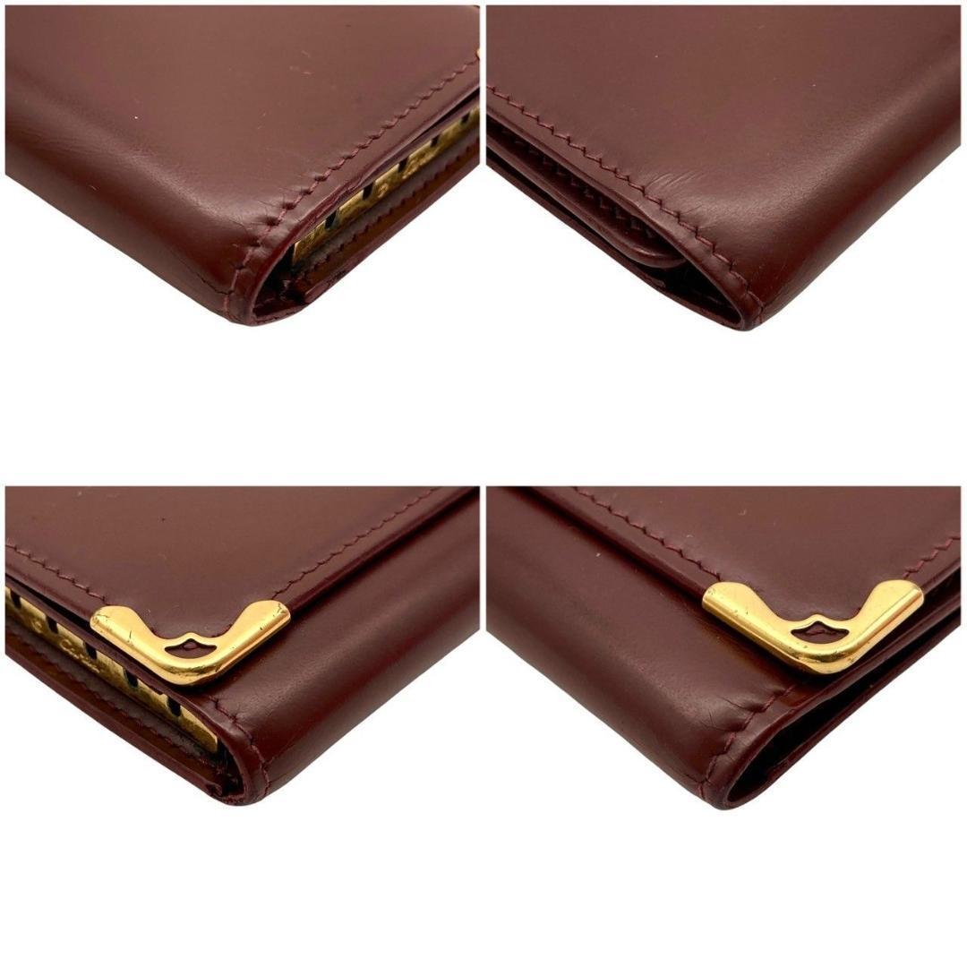 カルティエ マストライン 5連キーケース 三つ折り レザー ボルドー 70210