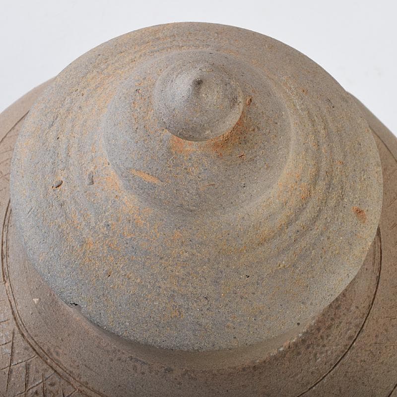 朝鮮美術　須恵器　新羅土器　新羅無細土　壷　時代箱付　M　R9488B
