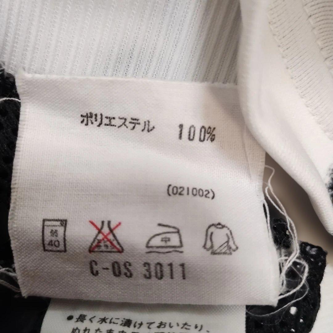 90s adidas ストライプメッシュシャツ　デサント製