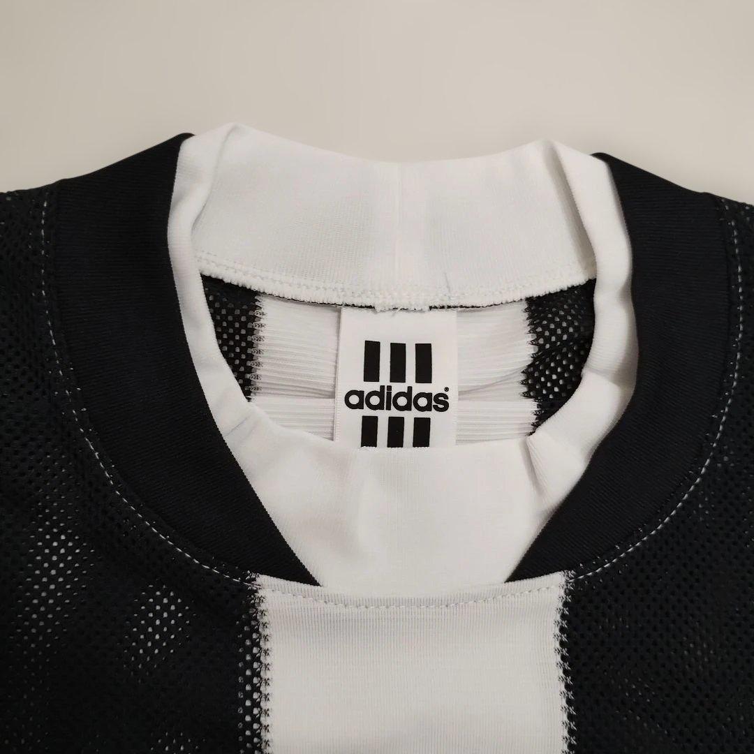 90s adidas ストライプメッシュシャツ　デサント製