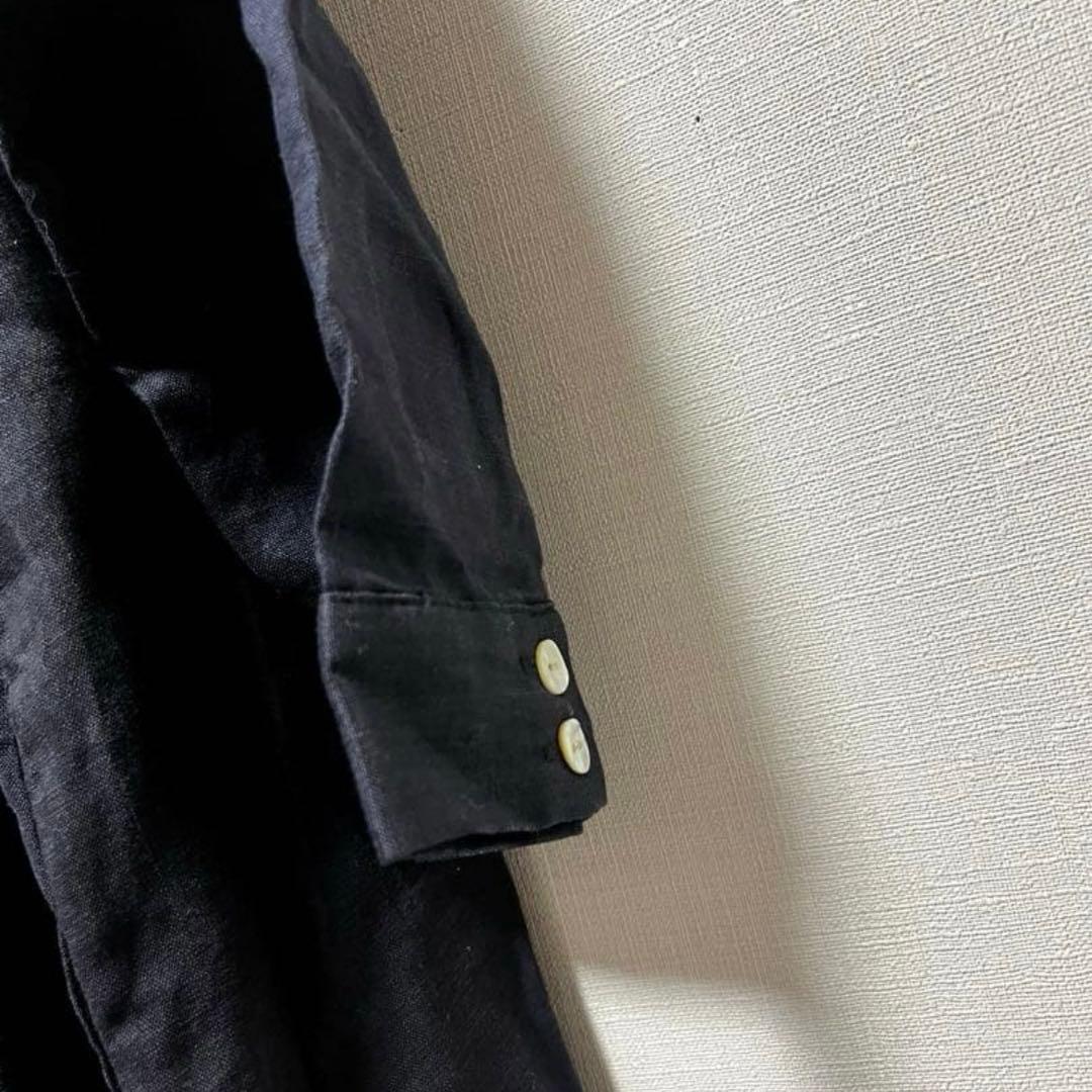 美品08Mabゼロハチマブ リネン100% ボタン バックタックワンピース