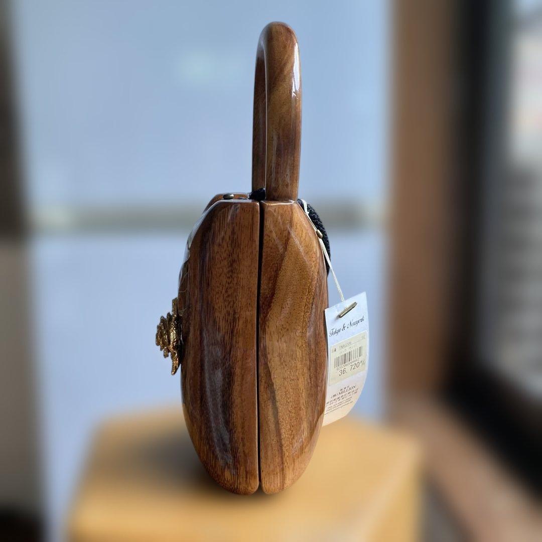 TIMMY WOODS 木製パーティーバッグ ローズモチーフ