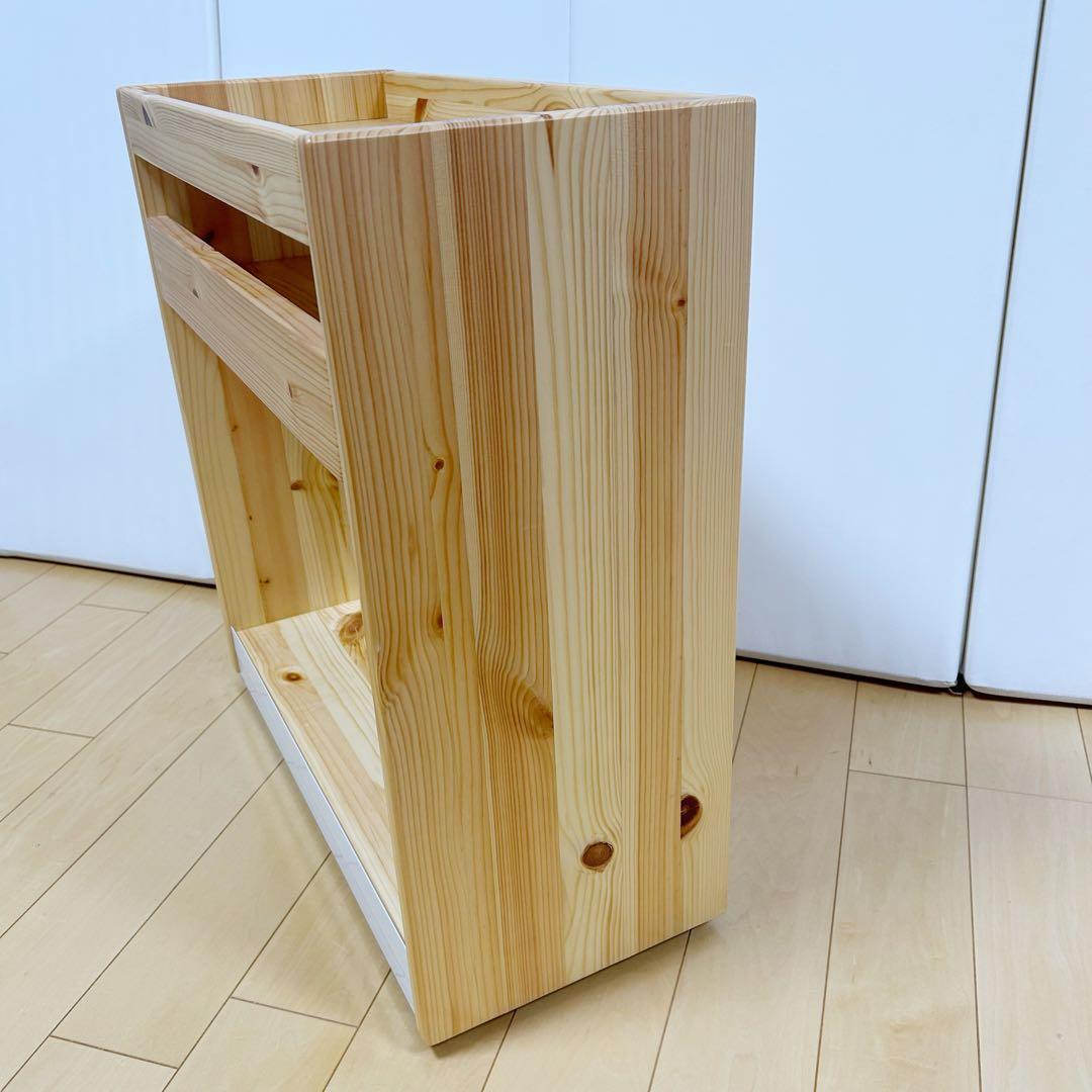 無印良品 パイン材デスクワゴン 幅24×奥行55×高さ57.5cm 天然木　無垢