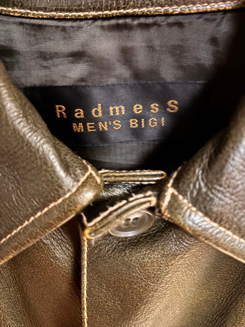 Radmess MEN'S BIGI オリーブグリーン レザージャケット