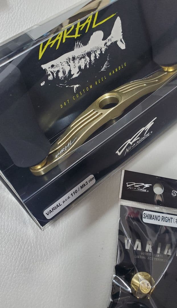DRTバリアルハンドル110 GOLD mk3rim センターナット付きシマノ右