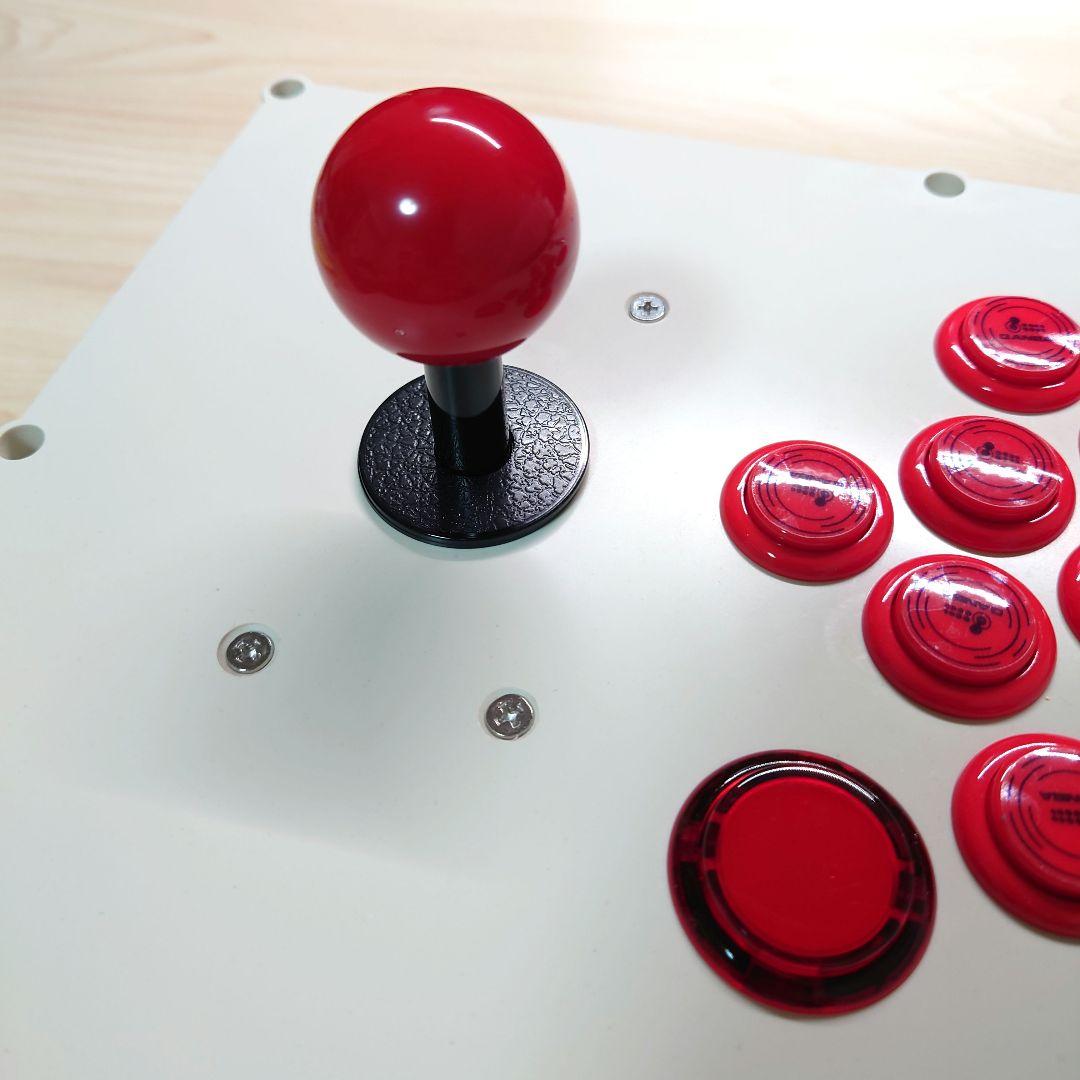 アーケードコントローラー　アケコン　自作　スト6仕様　レッド