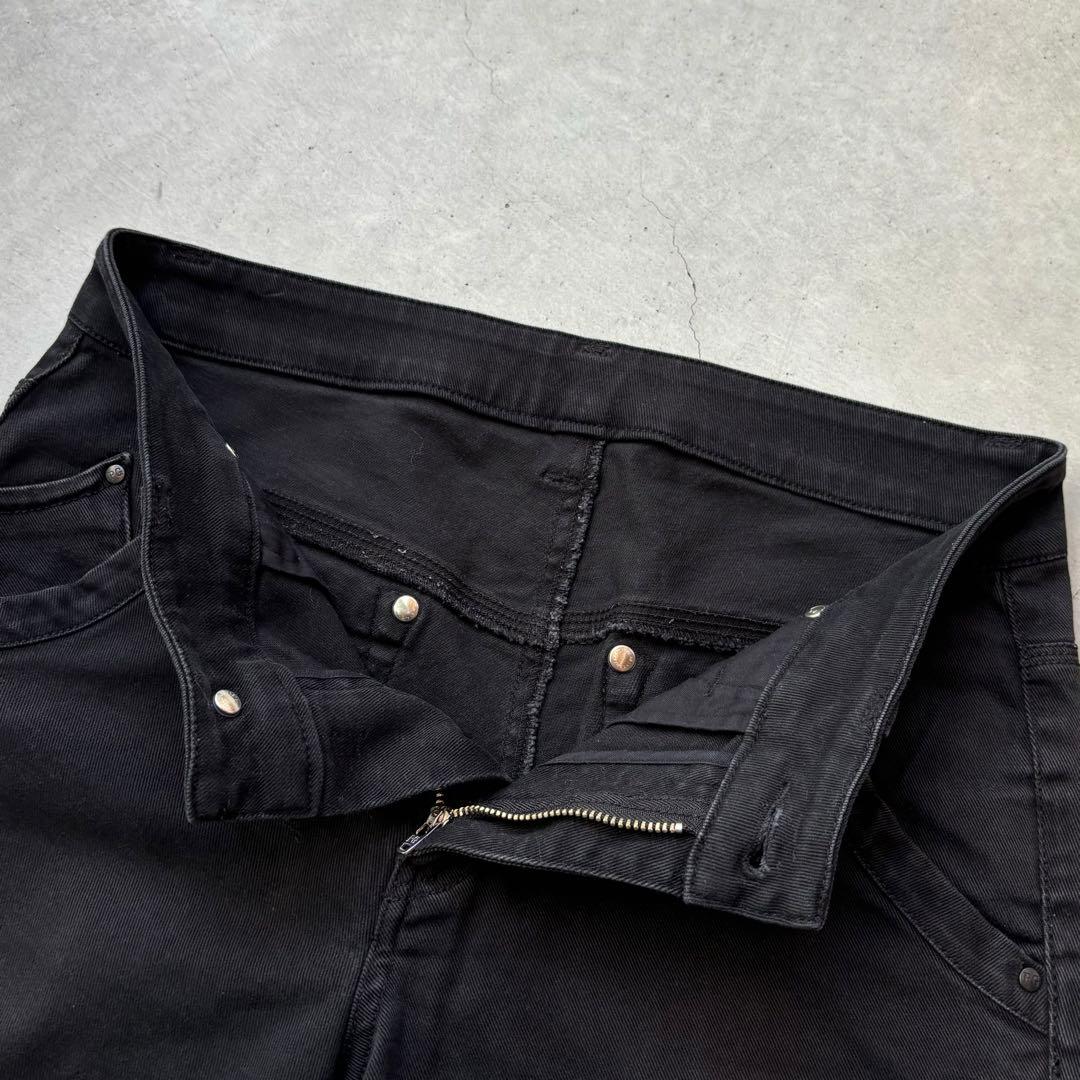 PEARLY GATES ストレッチロングパンツ ワッペン プリント 黒 M