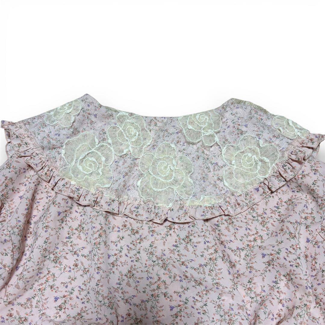 最終✨美品✨merry jenny floralレースカラーワンピース ピンク