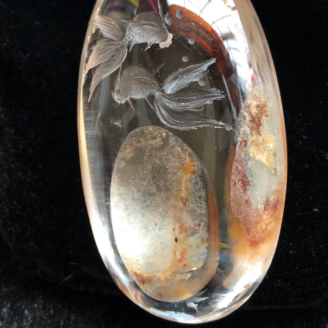 金魚　水晶　彫り　置物　⑤