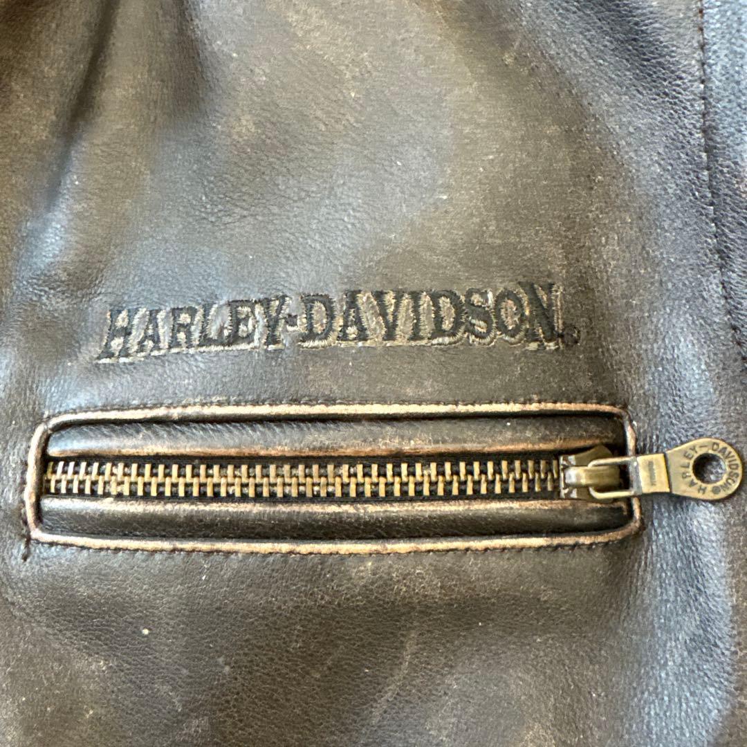 【HARLEY-DAVIDSON】本革 レザージャケット ブラック ヴィンテージ
