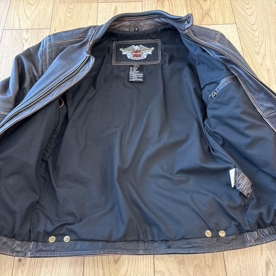 【HARLEY-DAVIDSON】本革 レザージャケット ブラック ヴィンテージ