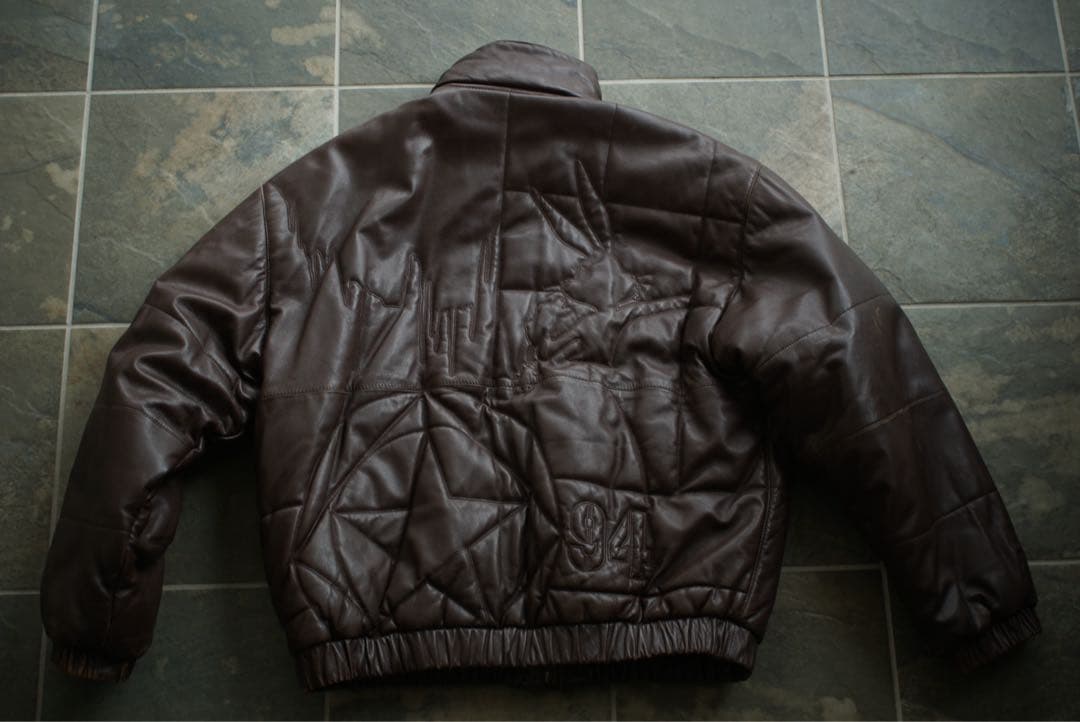 ICEBERG イタリア製 ブランケット レザー ダウン ジャケット ビンテージ