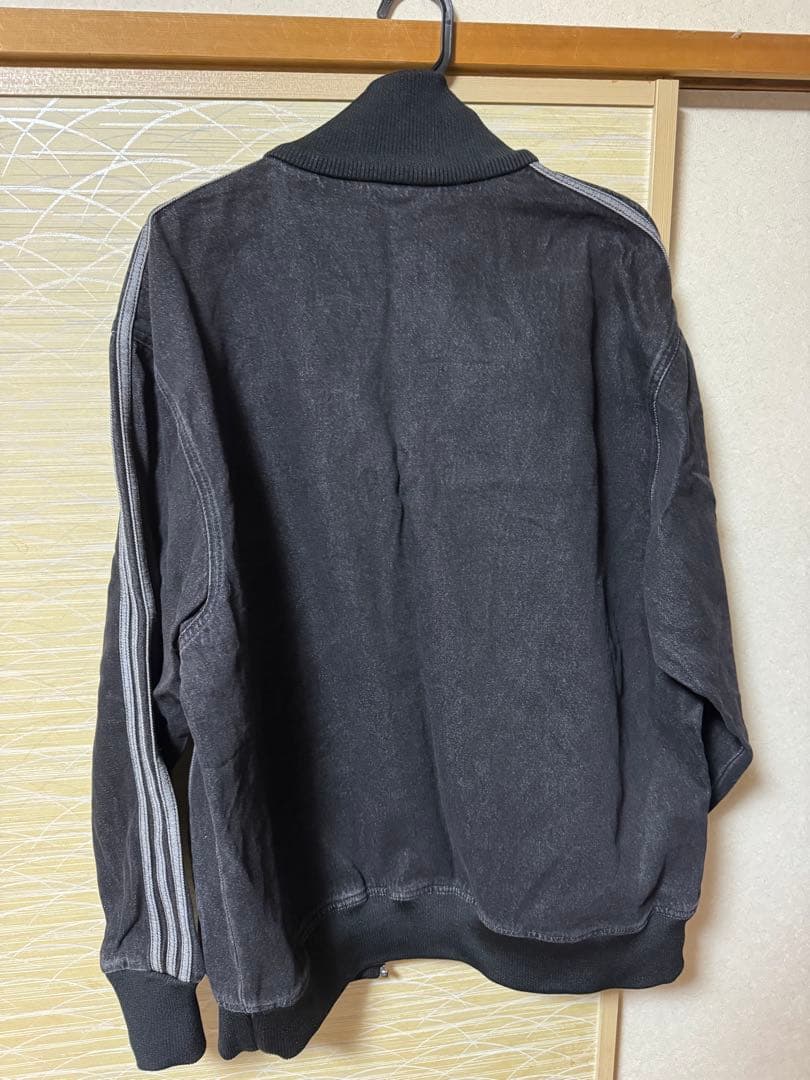 adidas ファイヤーバード　ブラックデニム　トラックジャケット　黒　xl