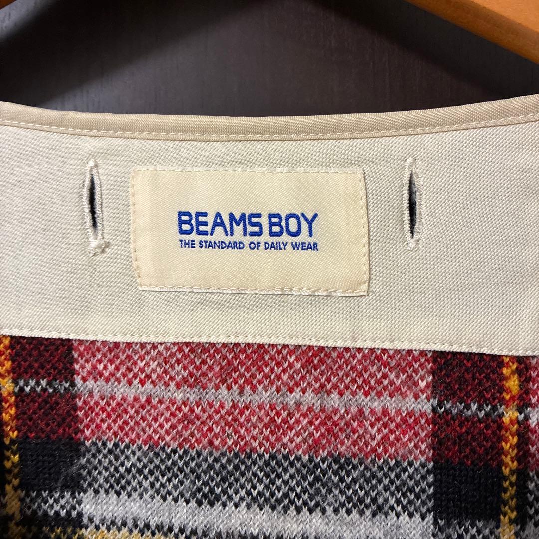美品＊BEAMS BOY＊チェック ボア フリース ライナー ベスト
