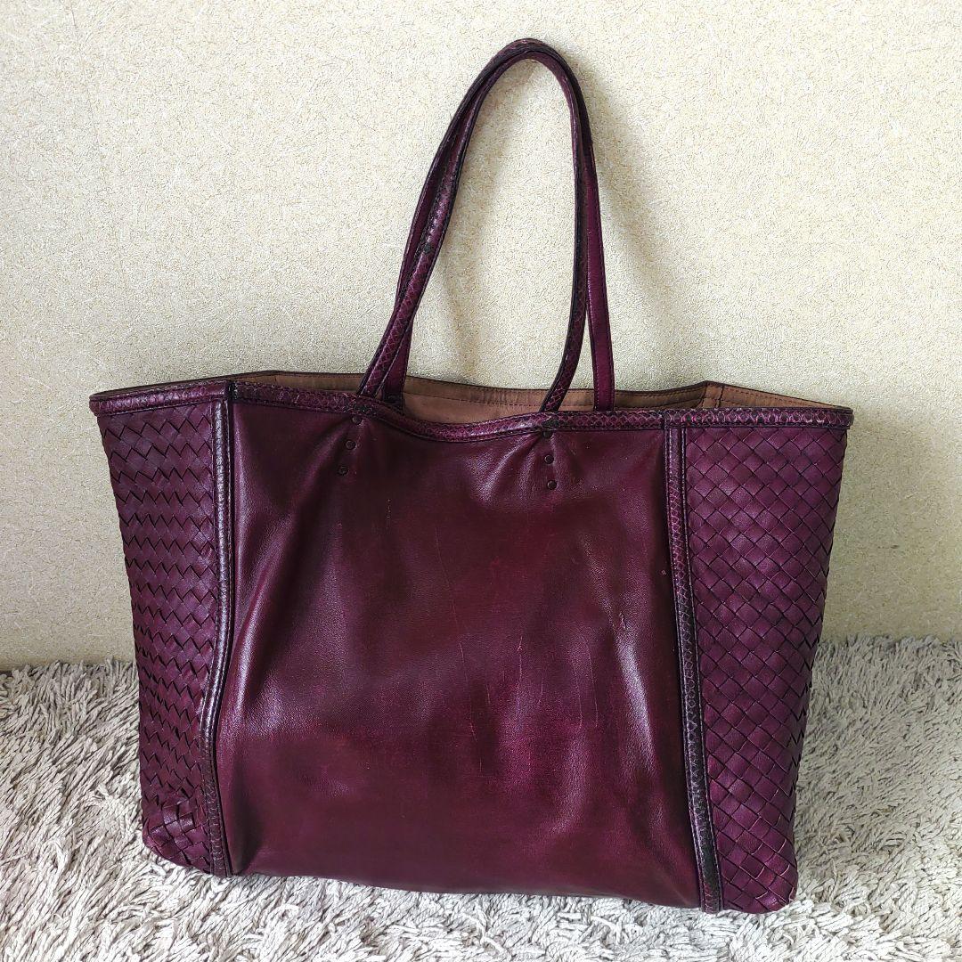 BOTTEGA VENETA ボッテガヴェネタトートバッグ　パープル　レザー