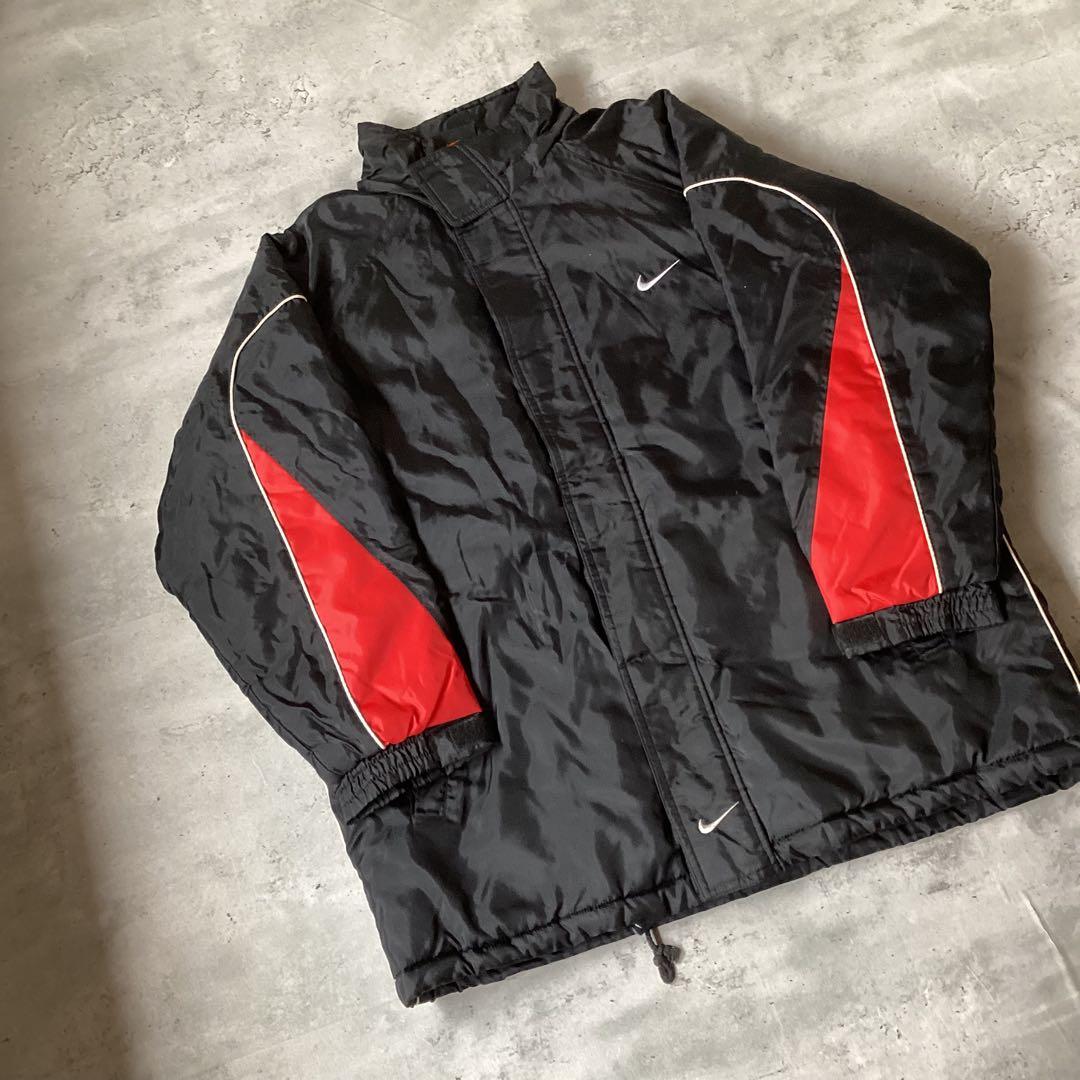 90s NIKE ナイキ　ナイロンジャケット　ロングジャケット　ブラック