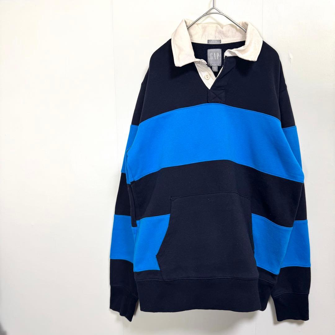 OLDGAP ラガースウェット 裏起毛 ボーダー　カンガルーポケット　長袖