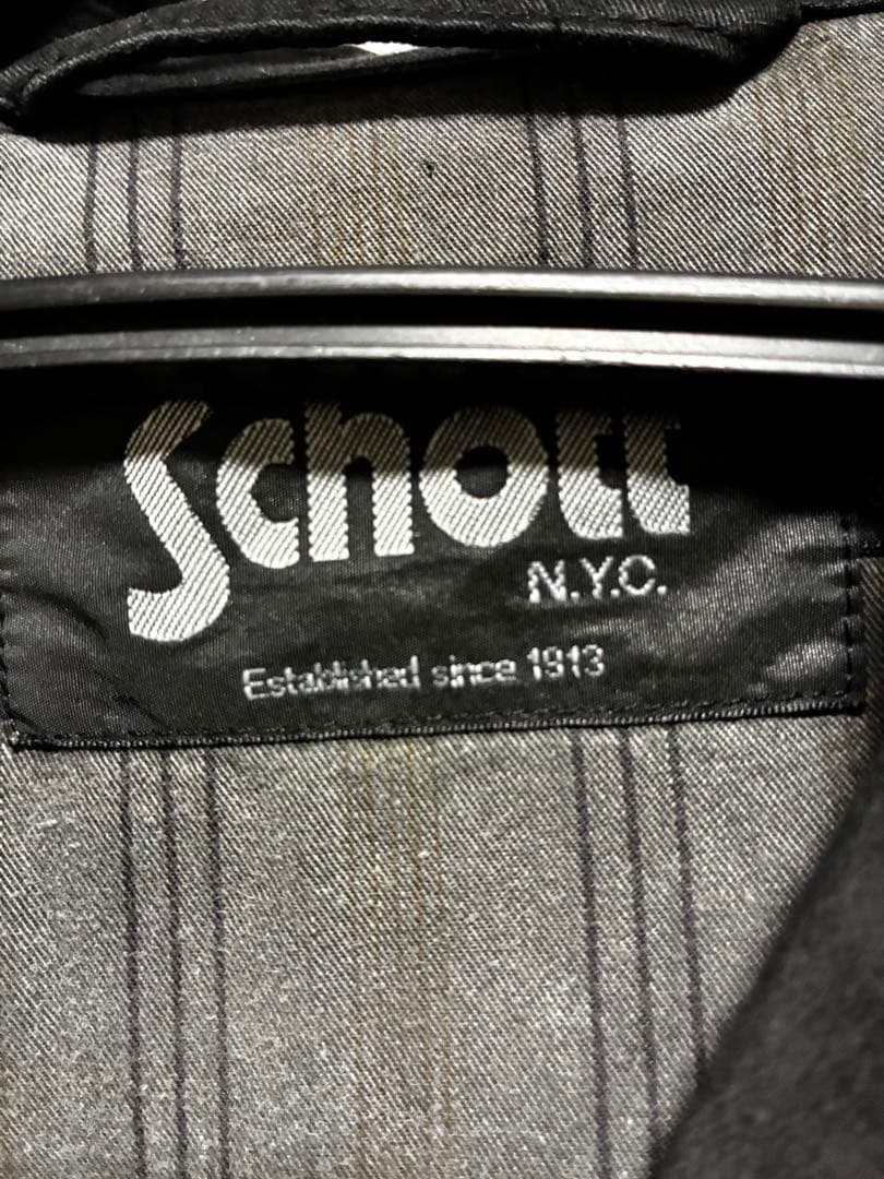 Schott コットンブラック ライダースジャケットsize38
