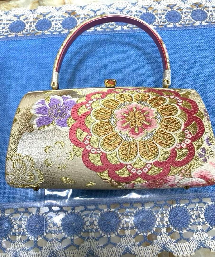 【美品】振袖用 草履バッグセット 成人式 結婚式 卒業式 フリーサイズ 紗織