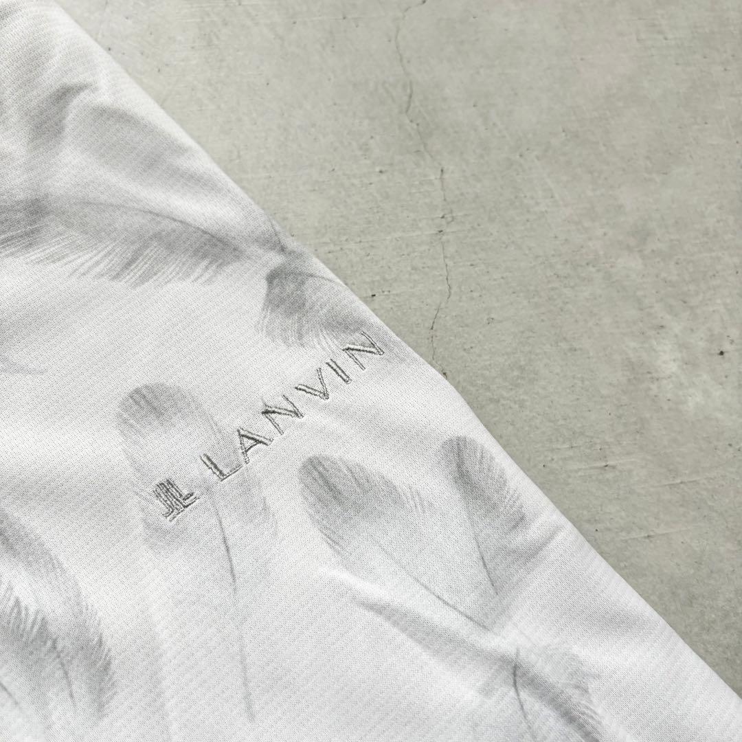 LANVIN SPORT ランバンスポール 総柄 刺繍ロゴ 長袖ポロシャツ 40