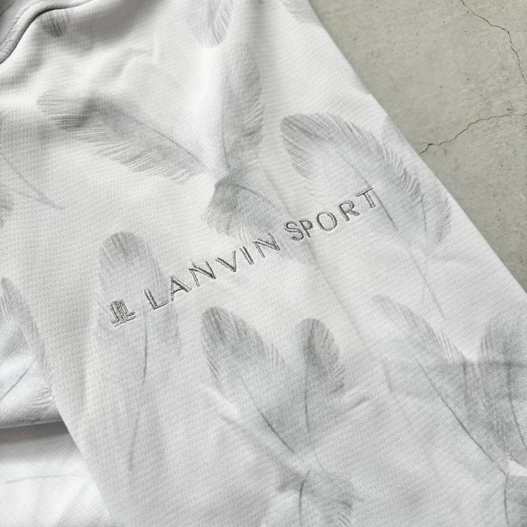 LANVIN SPORT ランバンスポール 総柄 刺繍ロゴ 長袖ポロシャツ 40