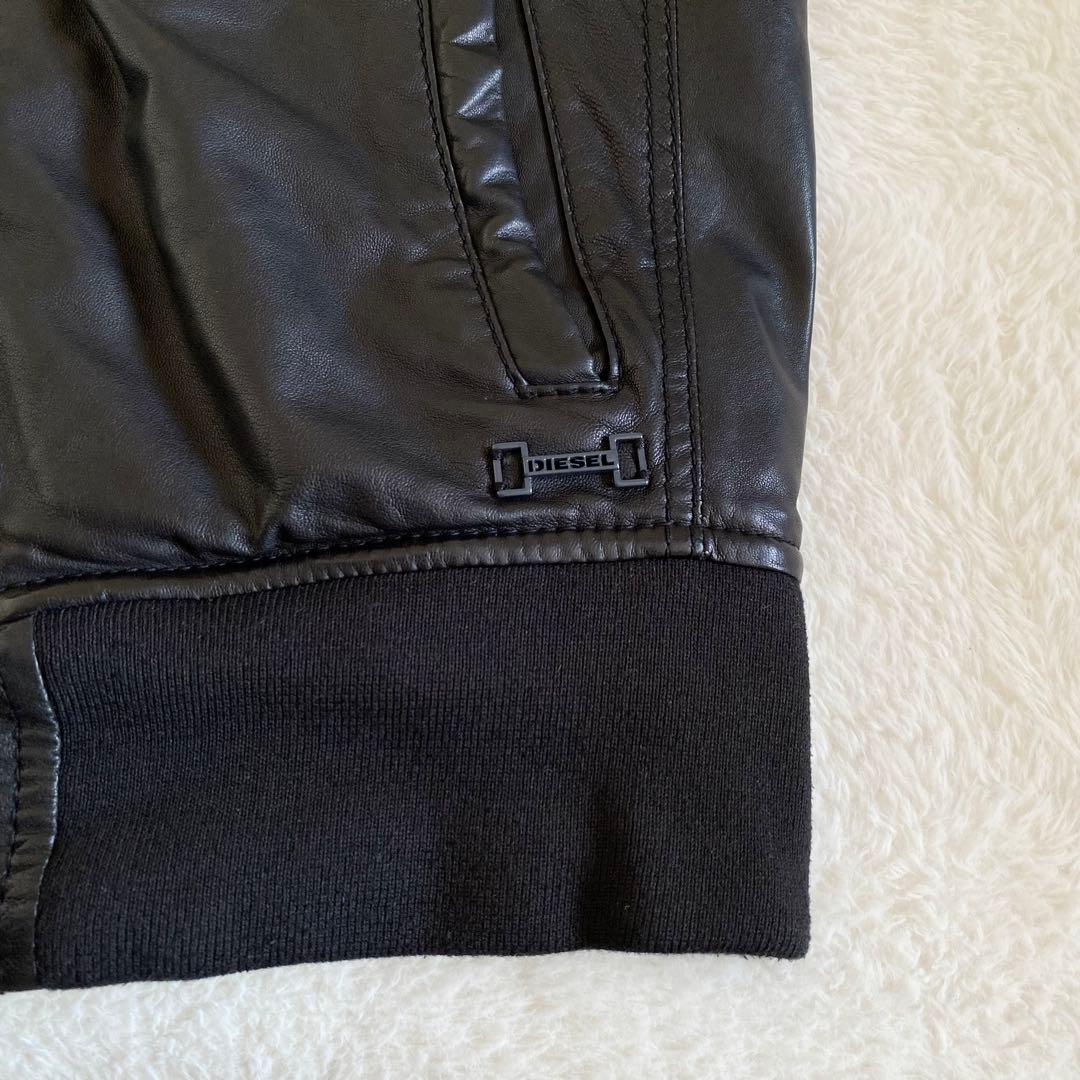 00s diesel レザージャケット　ミリタリー　ブラック　ラムレザー　M