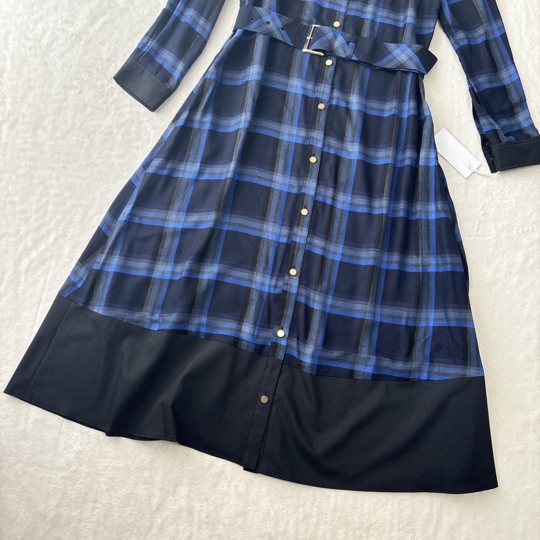 【未使用タグ付き】ダイアグラム　チェック柄　ロングワンピース　Aライン　おしゃれ